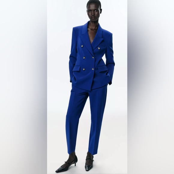 Zara Pants - Zara High Waisted Pant Cobalt Blue Size Medium (More like a small) Office Work